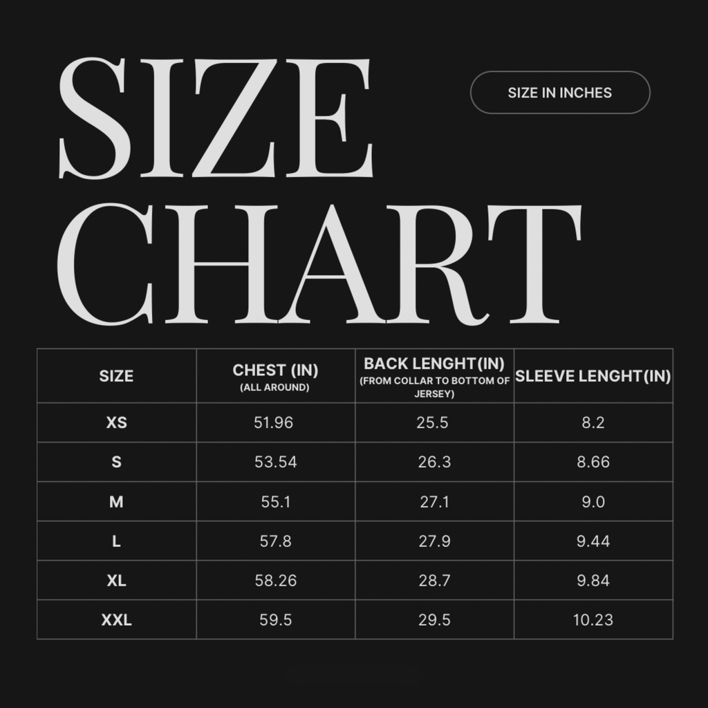 Size Chart - Morocco Jersey