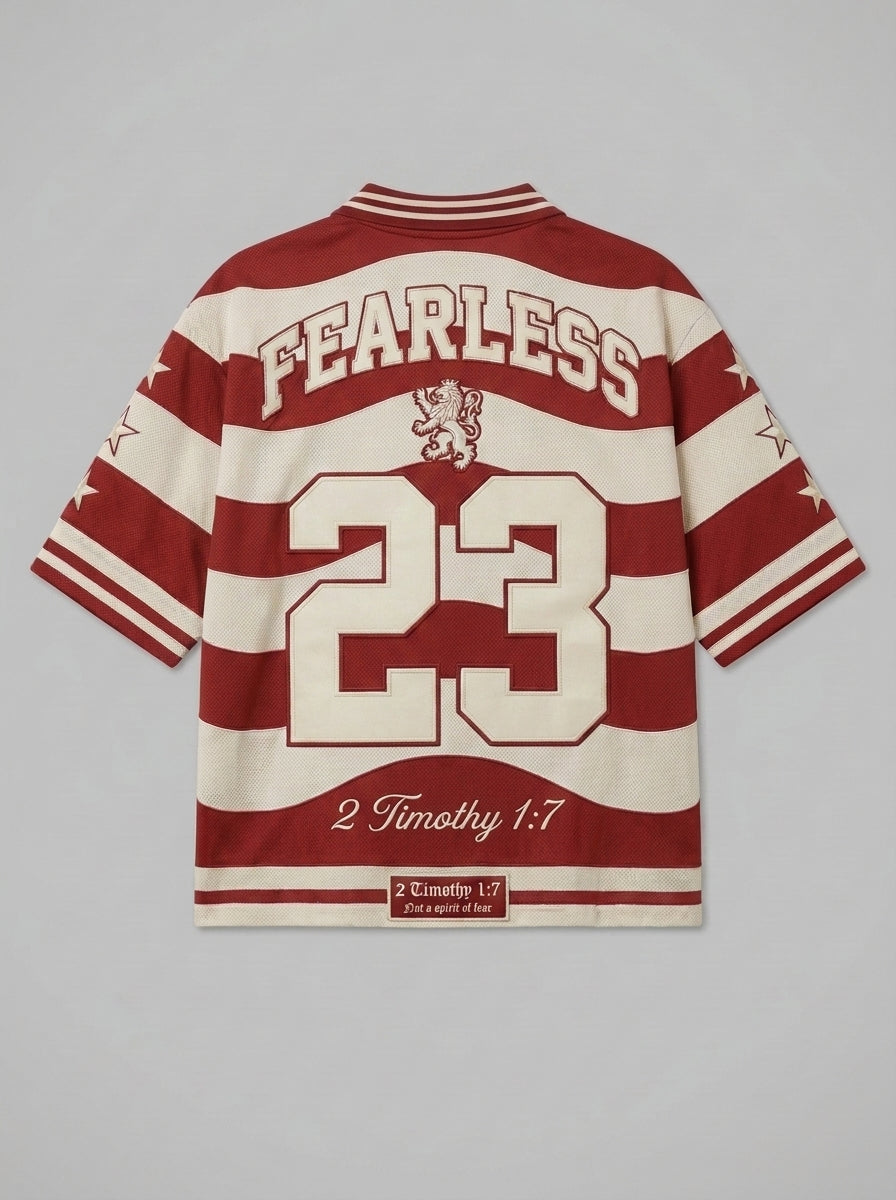 SAVED FEARLESS Jersey — Crimson — back