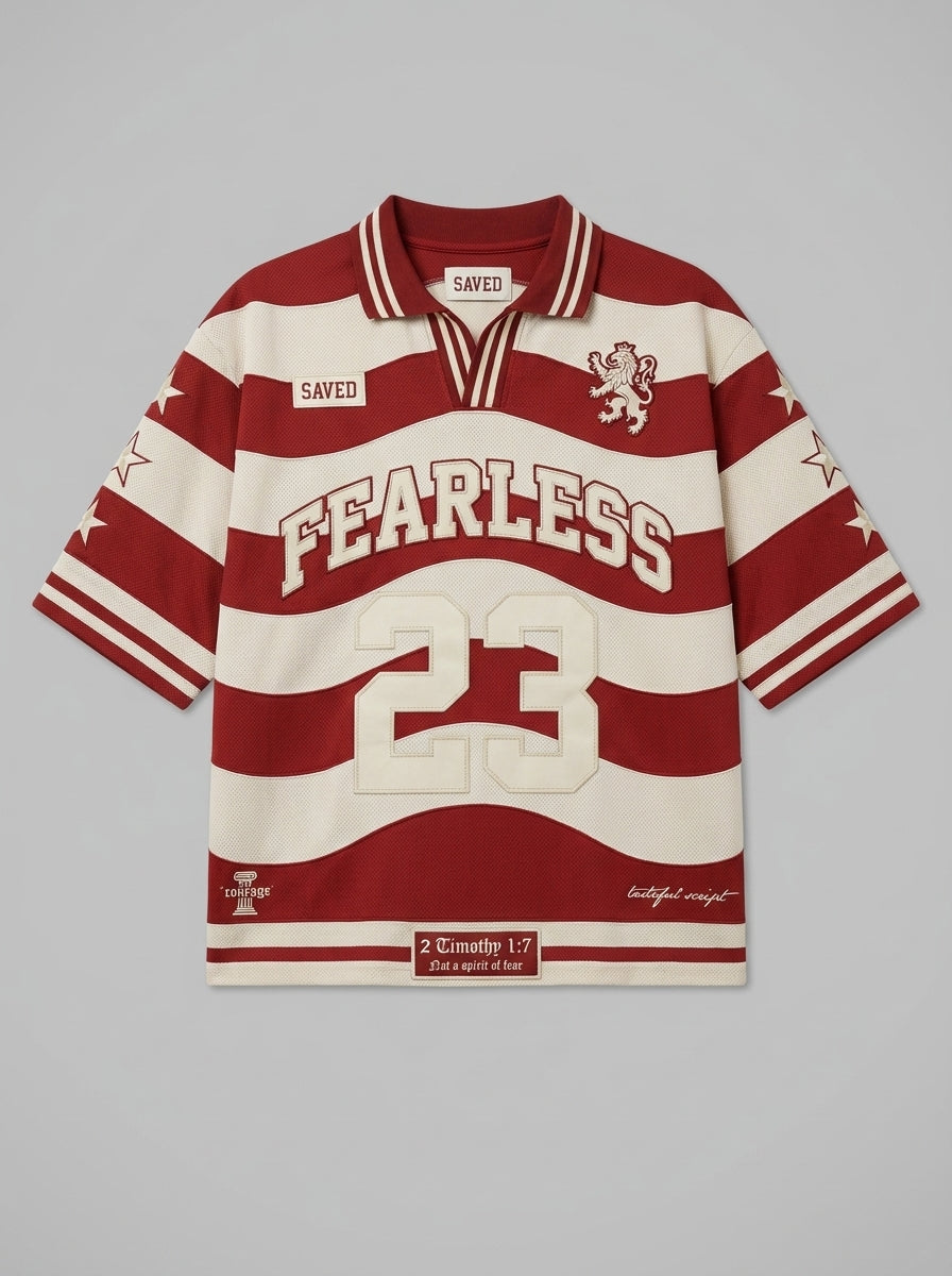 SAVED FEARLESS Jersey — Crimson — front